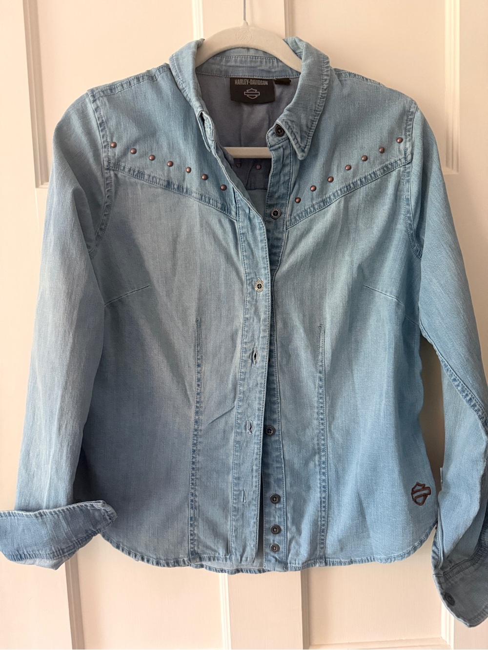 Harley-Davidson Light Blue Studded Denim Shirt